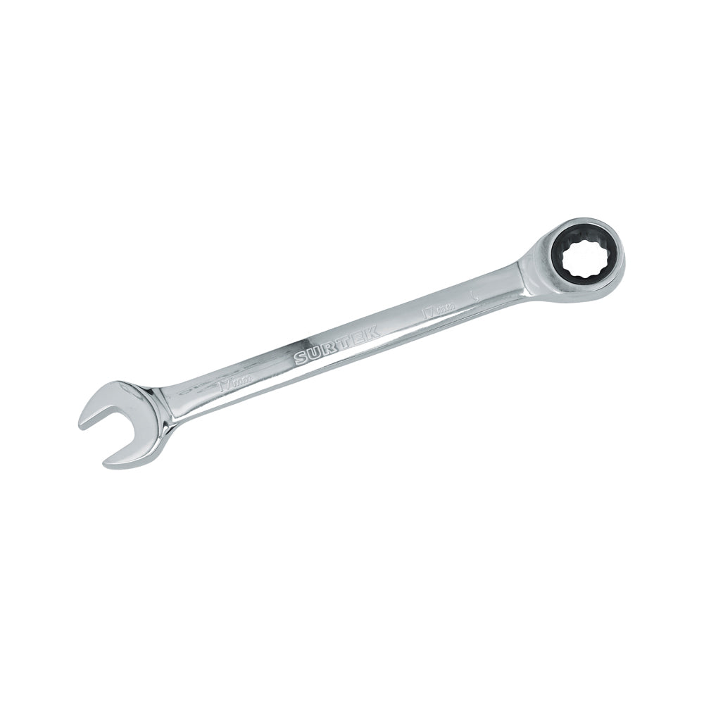 Llave combinada pulido espejo de matraca métrica, 12 puntas, 17mm Surtek