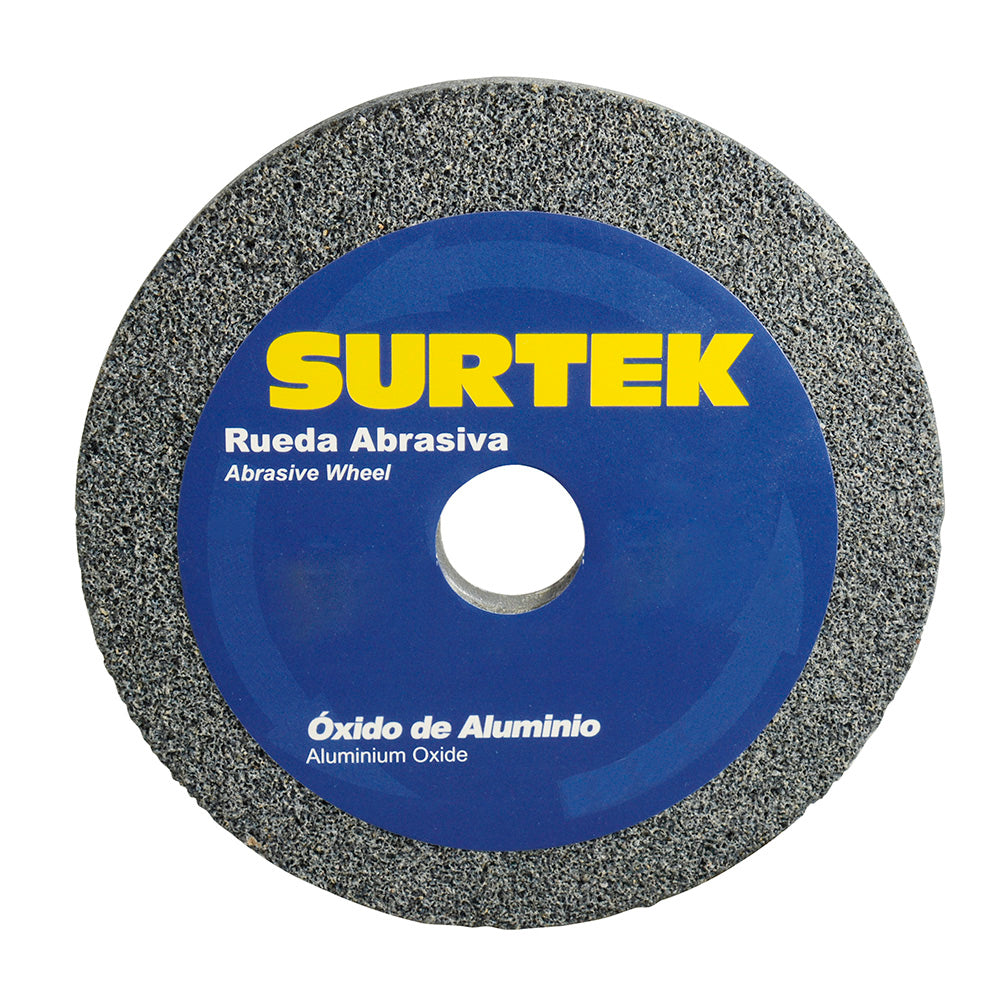 Rueda abrasiva de óxido de aluminio grano 36, 6" x 3/4" Surtek