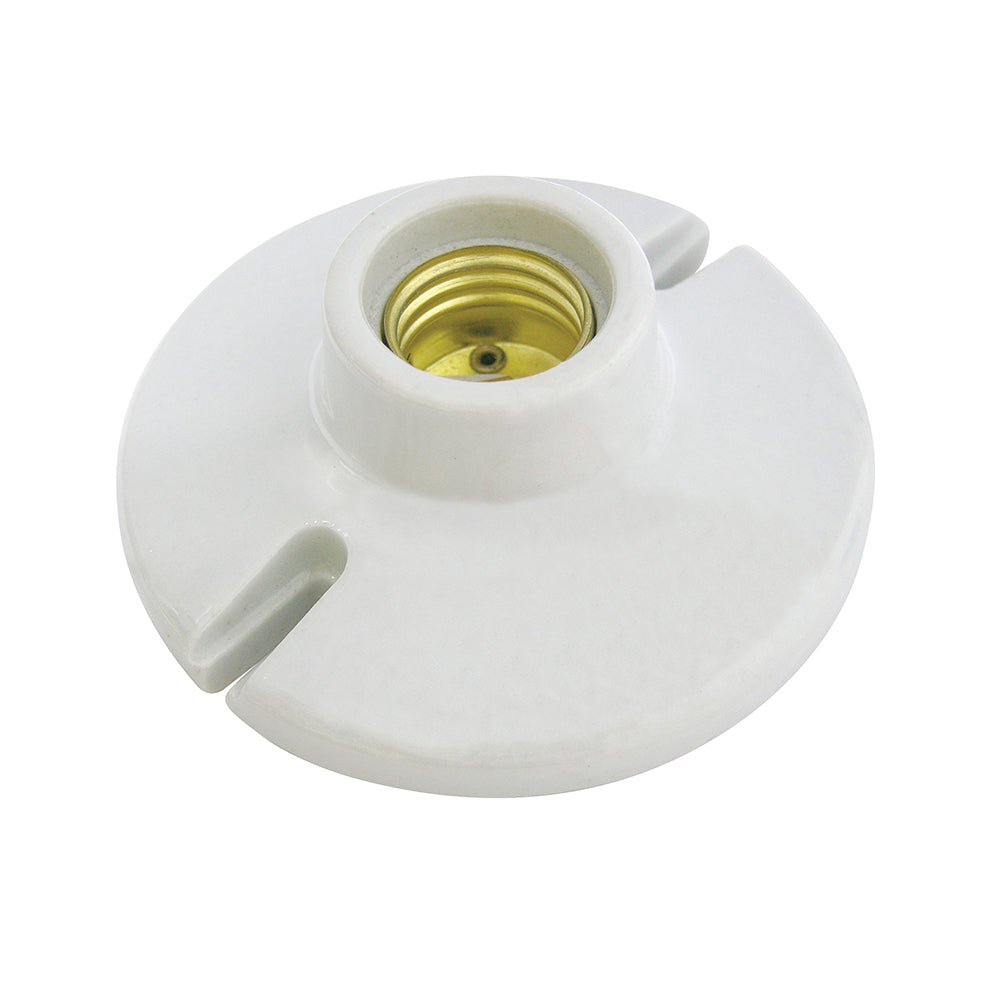 Portalámpara redonda de porcelana para techo 4", color blanco Surtek