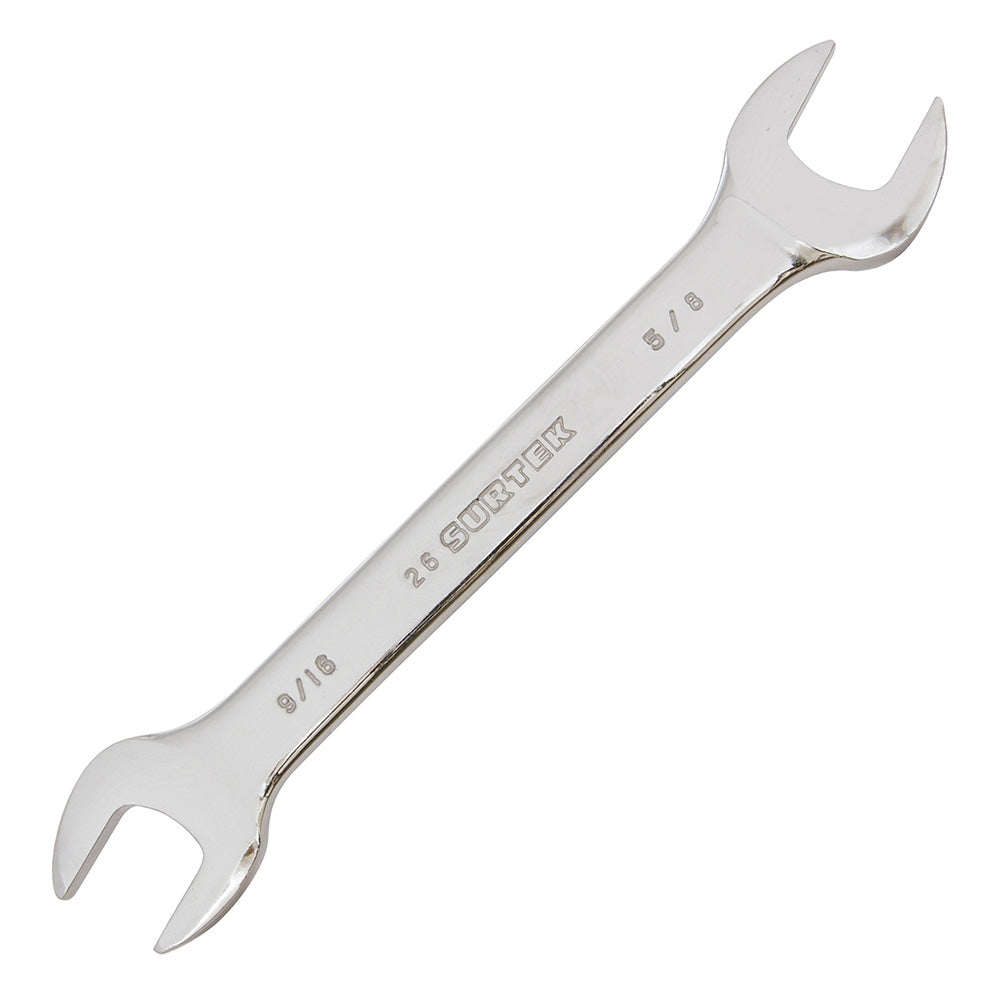 Llave española pulido espejo en pulgadas, 9/16" x 5/8" Surtek
