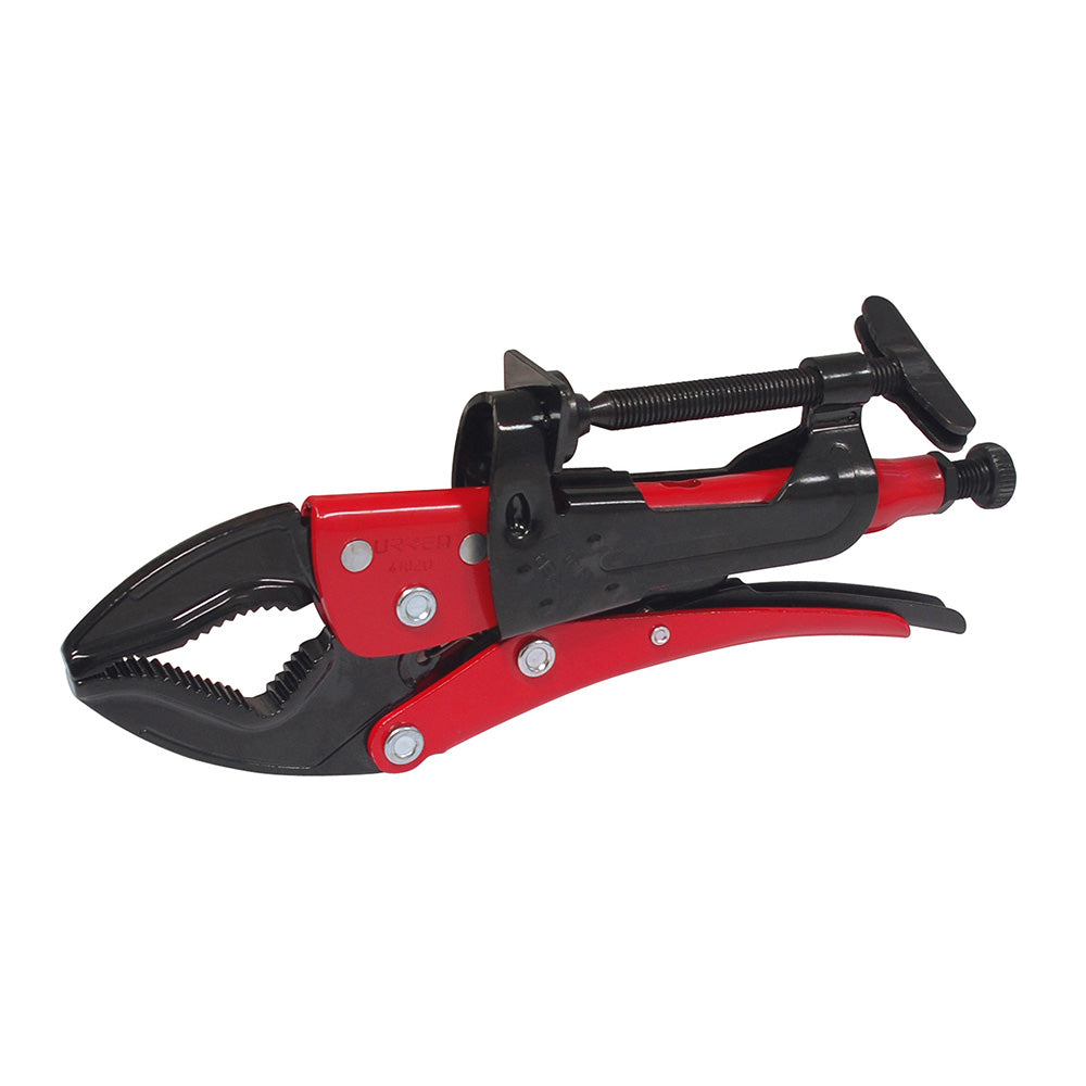 Pinza de presión de 10" quijada universal con soporte para banco Urrea