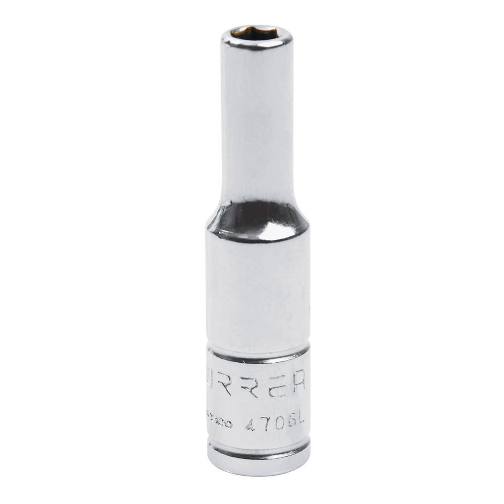 Dado largo cuadro de 1/4", 6 puntas, en pulgadas, 3/16" Urrea