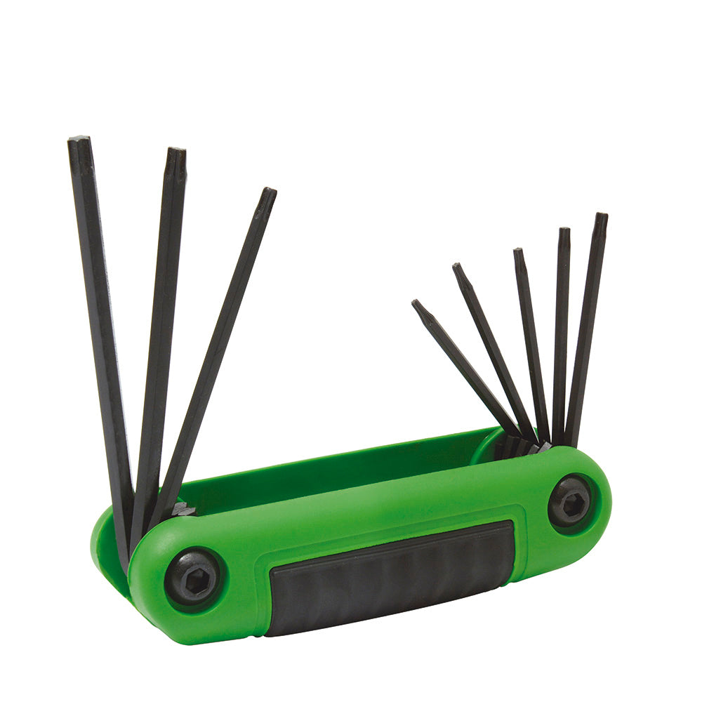 Juego de llaves hexagonales tipo navaja torx T6 a T25 estuche bimaterial, 8 pz Urrea