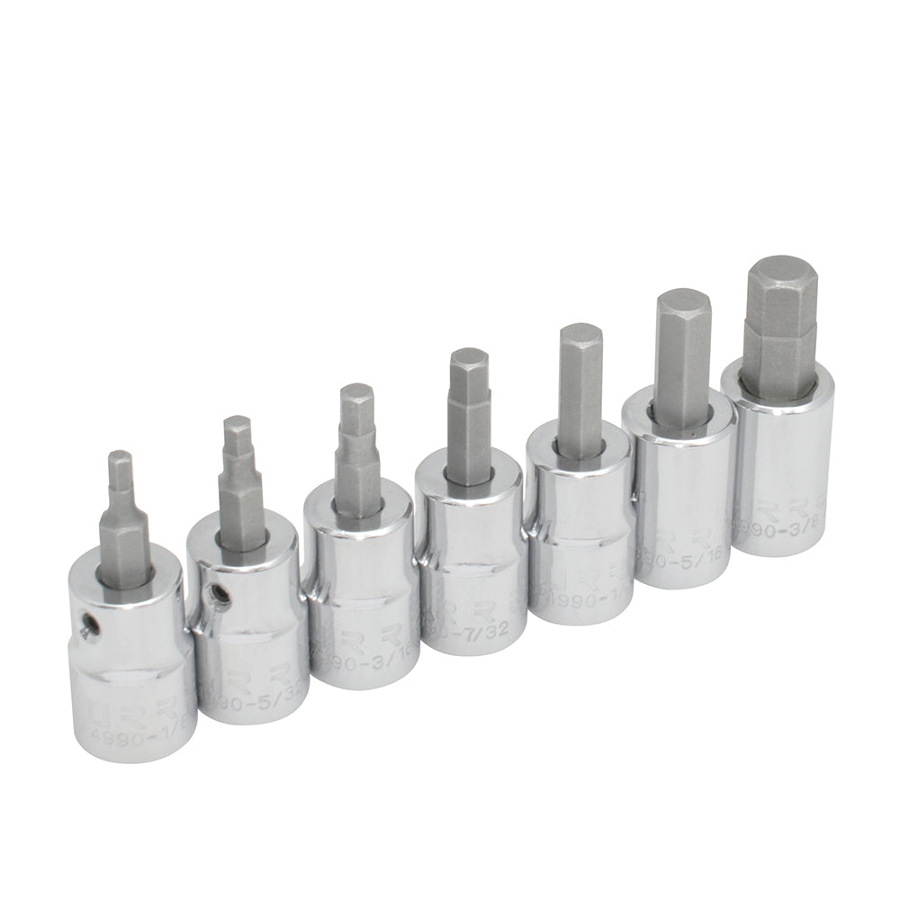Juego de dados punta hexagonal cuadro de 3/8", en pulgadas, 7 piezas Urrea