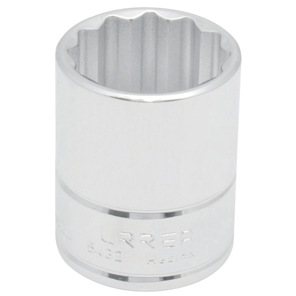 Dado cuadro de 1/2", 12 puntas, en pulgadas, 19/32" Urrea