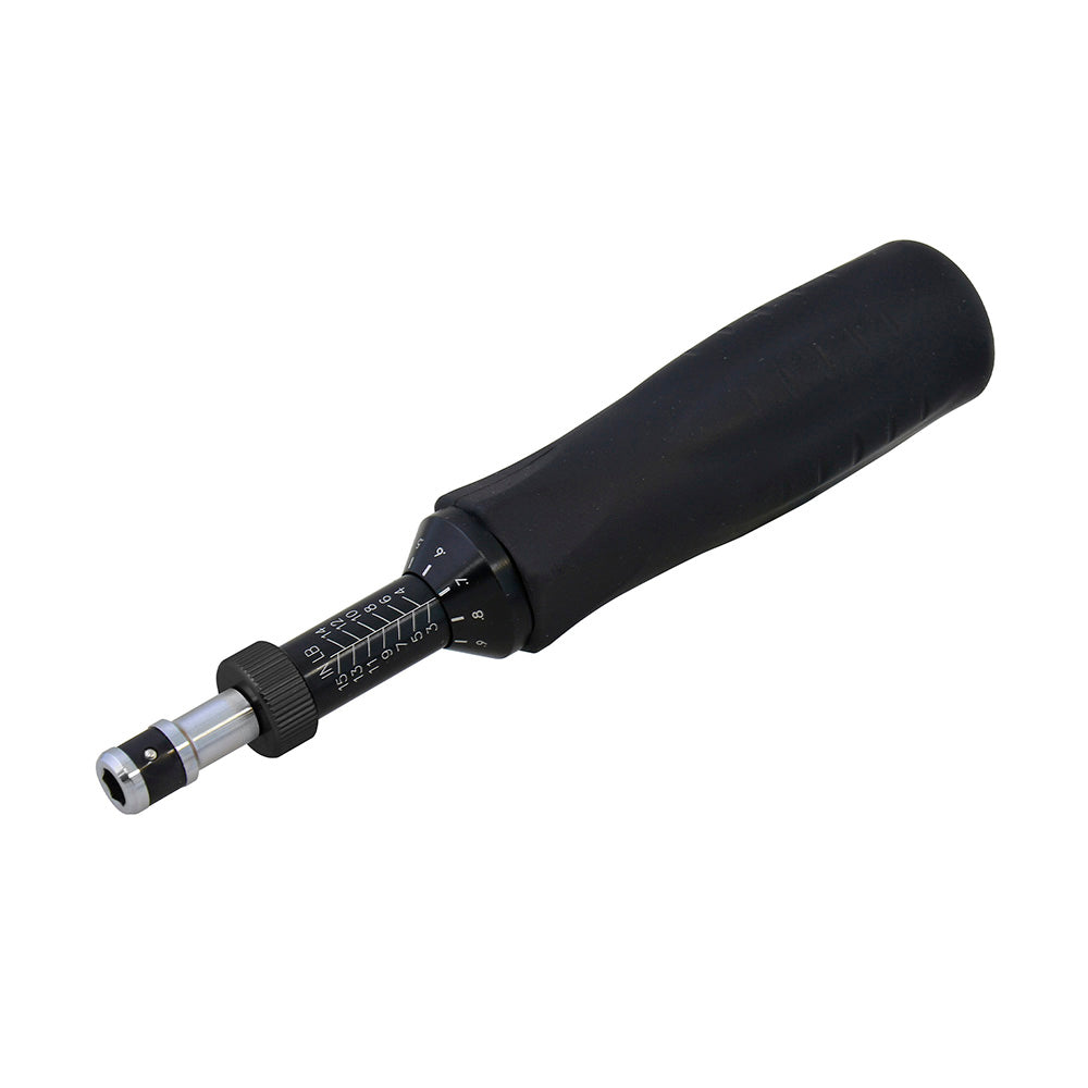 Destornillador de torque microajustable con mango plástico cuadro de 1/4", 10-50 in-lb Urrea