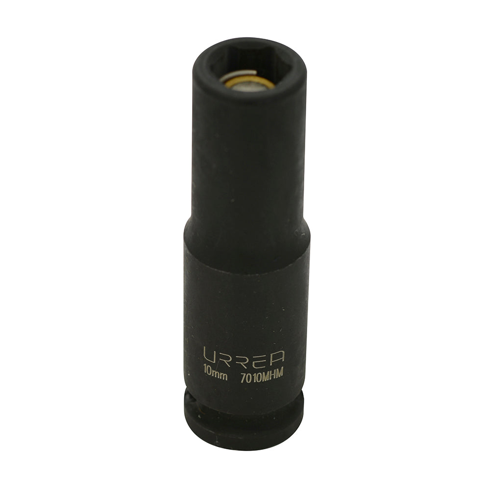 Dado de impacto largo con imán cuadro de 3/8", 6 puntas, métrico, 10 mm Urrea