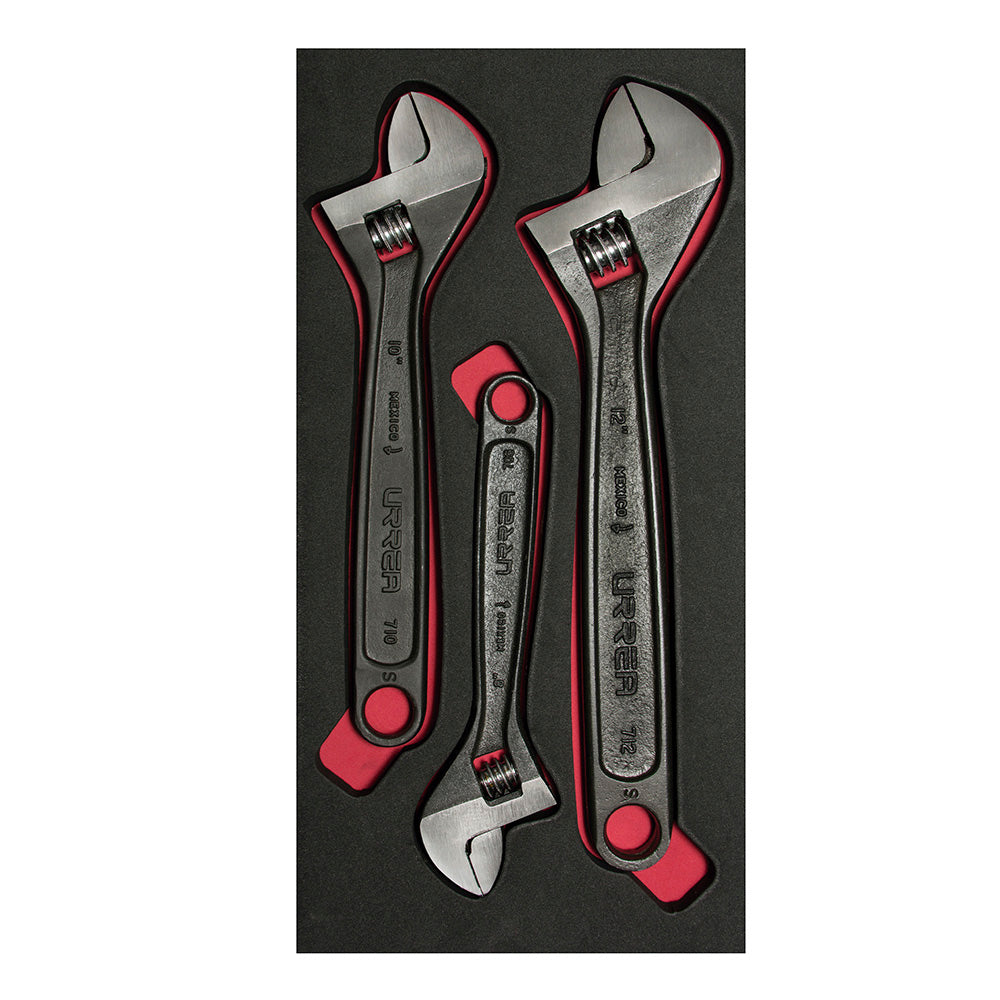 Juego de llaves ajustables fosfatizadas, 3 piezas Urrea