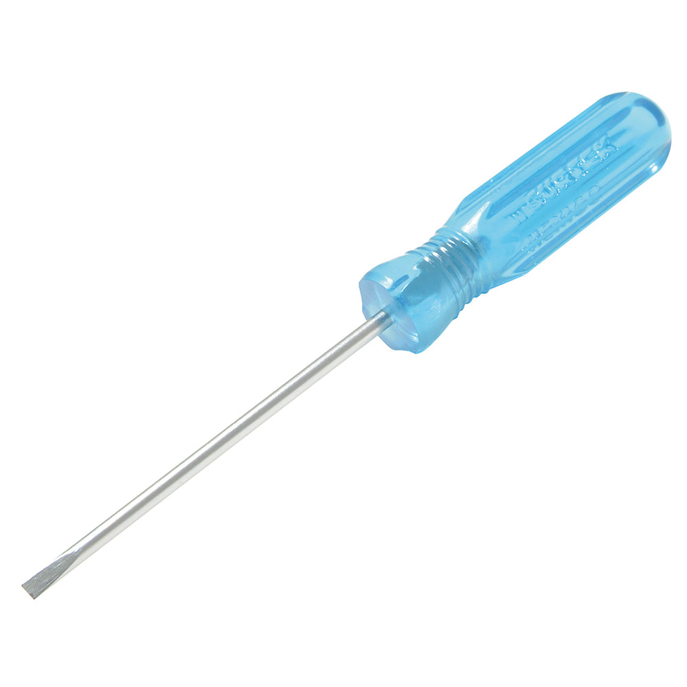 Destornillador con mango azul, tipo miniatura punta cabinet 1/8" x 2-1/2" Surtek