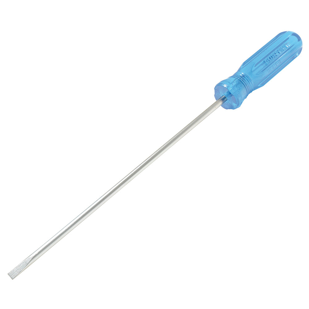 Destornillador con mango azul, punta cabinet barra redonda 3/16" x 8" Surtek