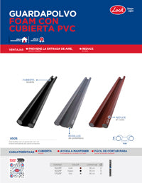 Guardapolvo foam con cubierta PVC negro 95 cm Lock