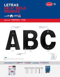 Letra D bold 4" negro Lock