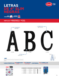 Letra C slim 4" negro Lock