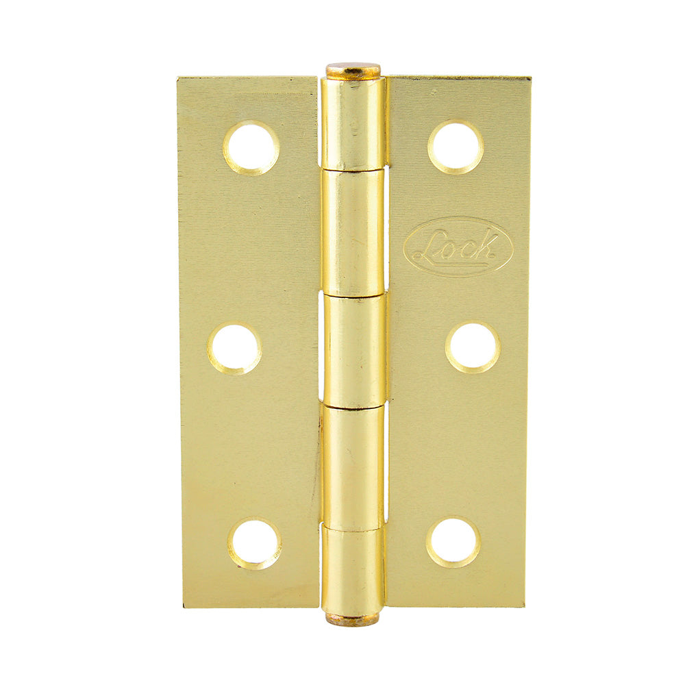 Bisagra alargada perno remachado de acero latón brillante 4" x 2.87" Lock