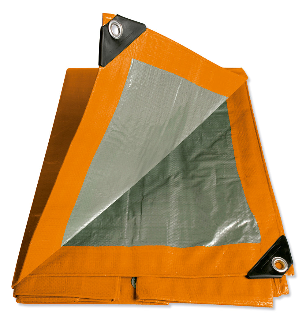 Lona de polietileno color naranja con fondo plata, 4.88 x 6.09 m Foy