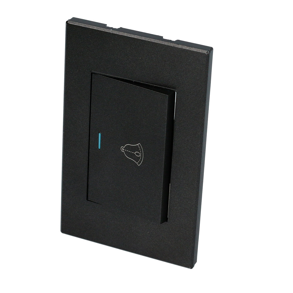 Placa para timbre 1/1, línea Premium, color negro Surtek