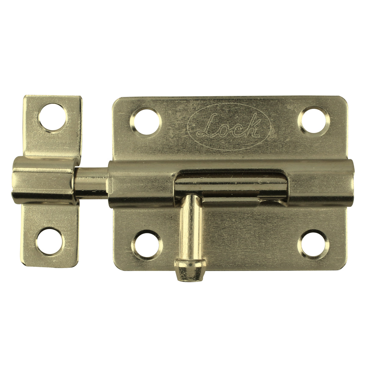 Pasador de sobreponer tipo barril acabado latón brillante, 8 cm Lock