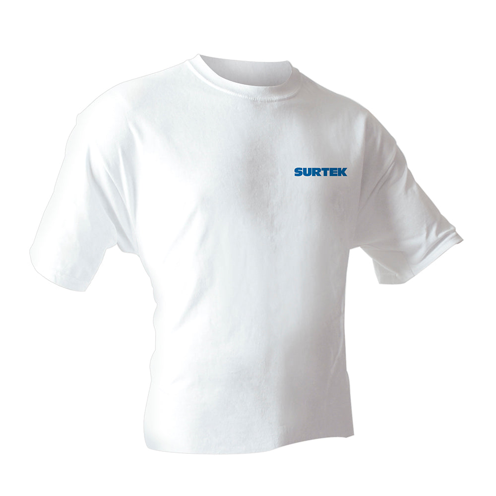 Playera cuello redondo color blanco talla M Surtek