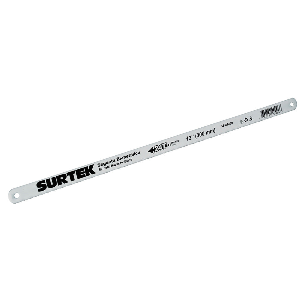 Segueta bimetálica de 12", 24 DPP, 50 piezas Surtek