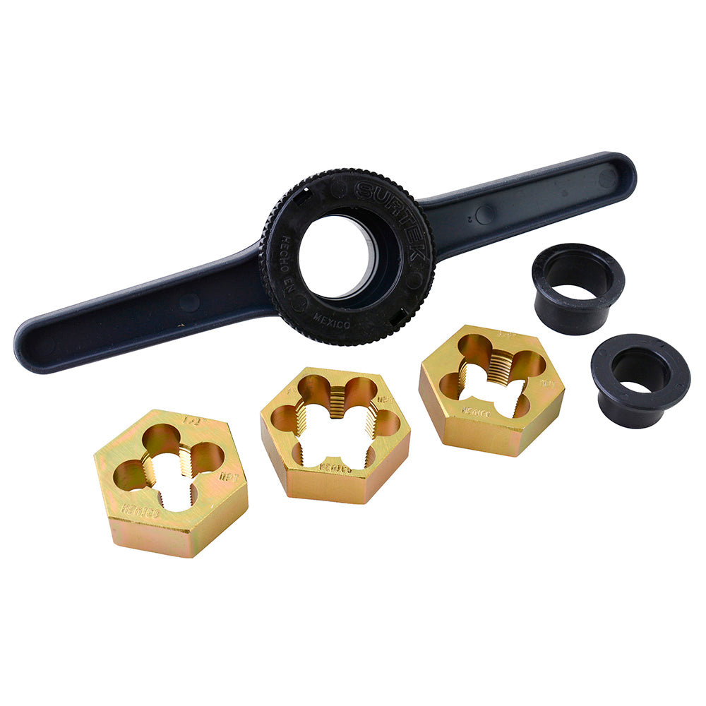 Juego de tarraja para tubo de PVC 1/2" a 1" NPT, 6 piezas Surtek