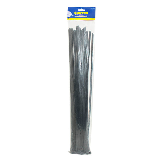 Cinchos plásticos 300 x 4.6 mm, tensión 22 kg de 50 piezas, color negro Surtek