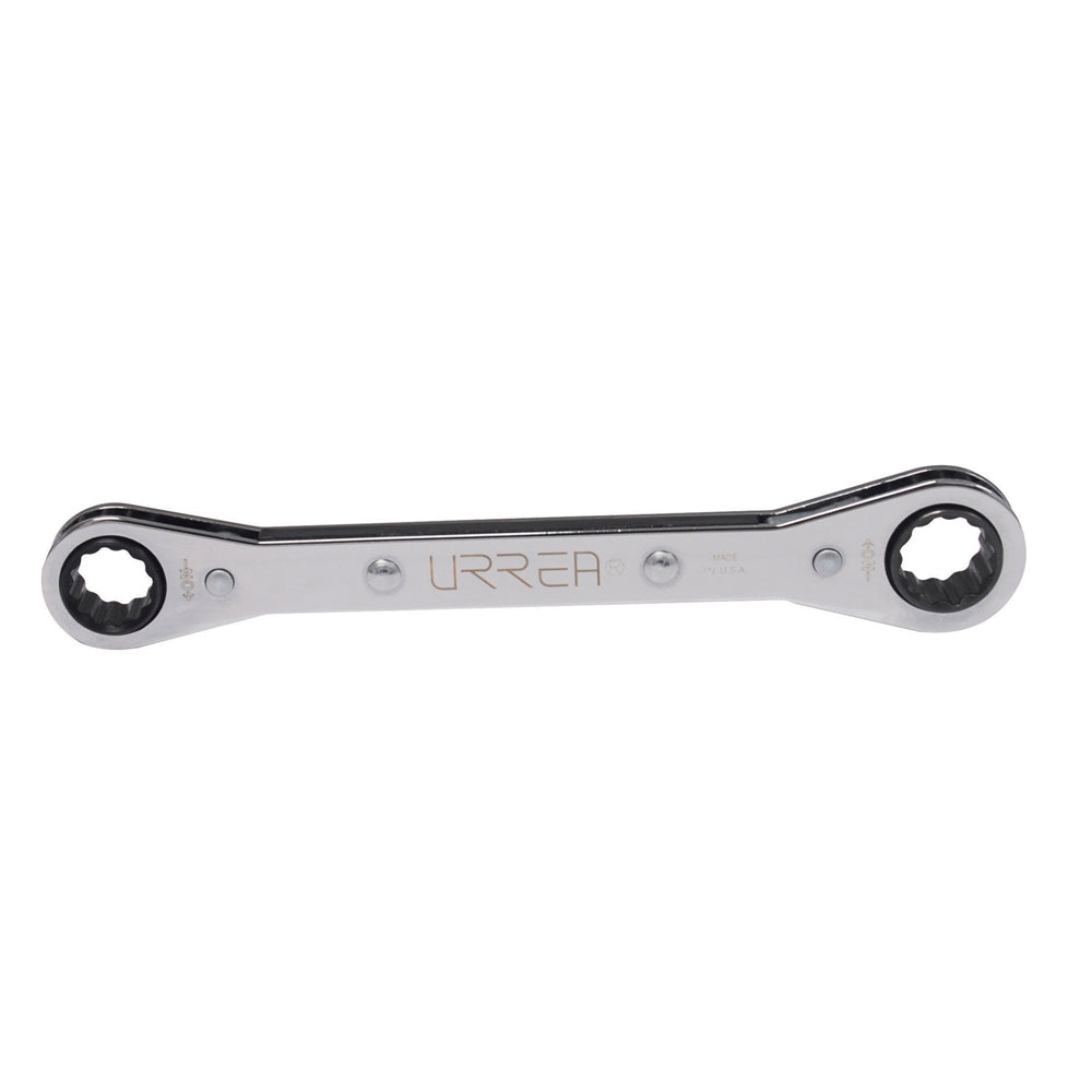 Llave de estrías pulido espejo plana de matraca en pulgadas, 12 puntas, 5/8" x 3/4" Urrea