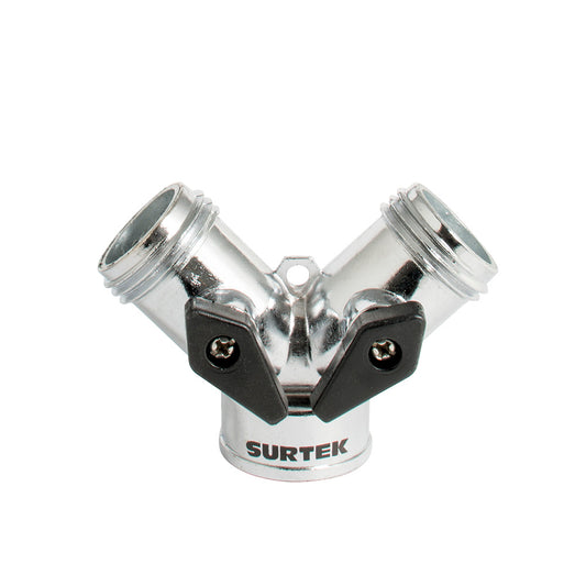 Adaptador para manguera de riego en "Y" cromado 11 x 7 cm Surtek