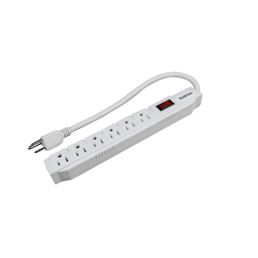 Supresor de picos 6 entradas cable 450 J, de 45 cm Surtek