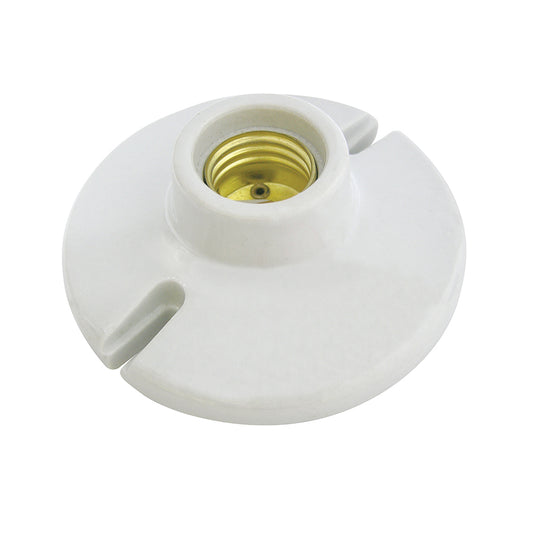 Portalámpara redonda de porcelana para techo 4", color blanco Surtek