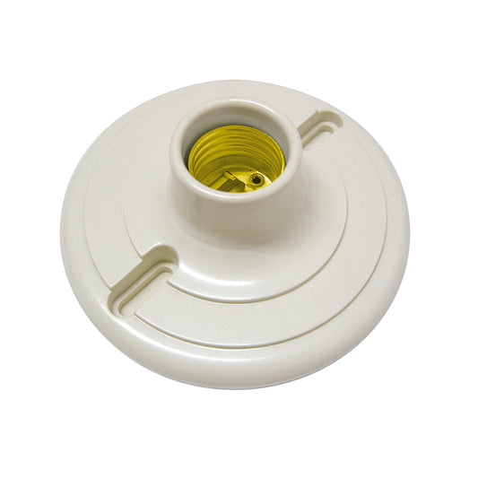 Portalámpara redonda de baquelita para techo 4", color blanco Surtek
