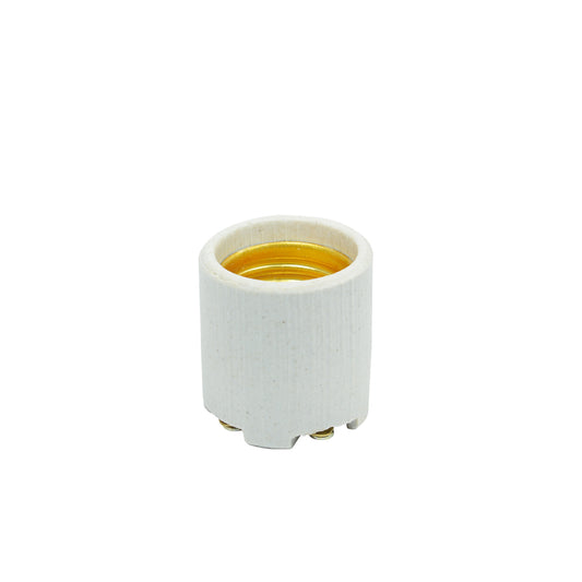 Portalámpara sencilla de porcelana 3.5 cm, color blanco Surtek
