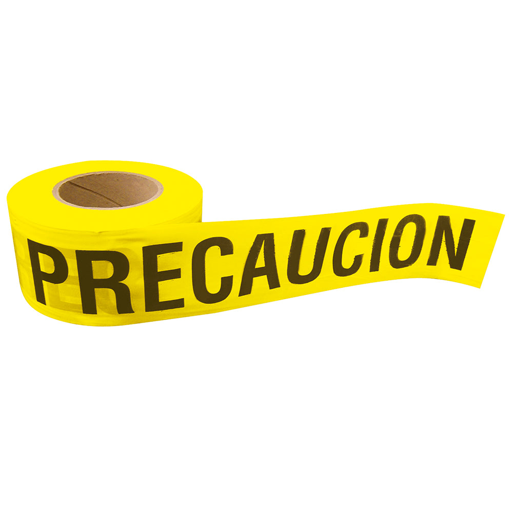 Cinta para barricada "PRECAUCION" ancho 3" de 100 m Surtek