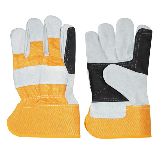 Guantes de carnaza y loneta reforzados unitalla Surtek