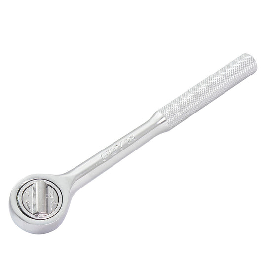 Matraca reversible para dado cuadro de 3/8", cabeza redonda, mango moleteado Foy
