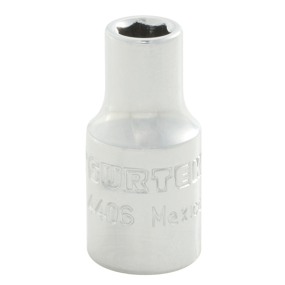 Dado cuadro de 1/4", 6 puntas, en pulgadas, 3/16" Surtek