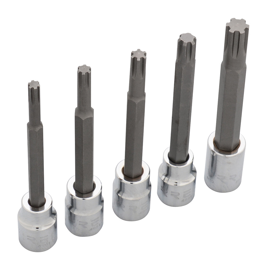 Juego de dados con punta ribe cuadro de 3/8", 5 piezas Urrea