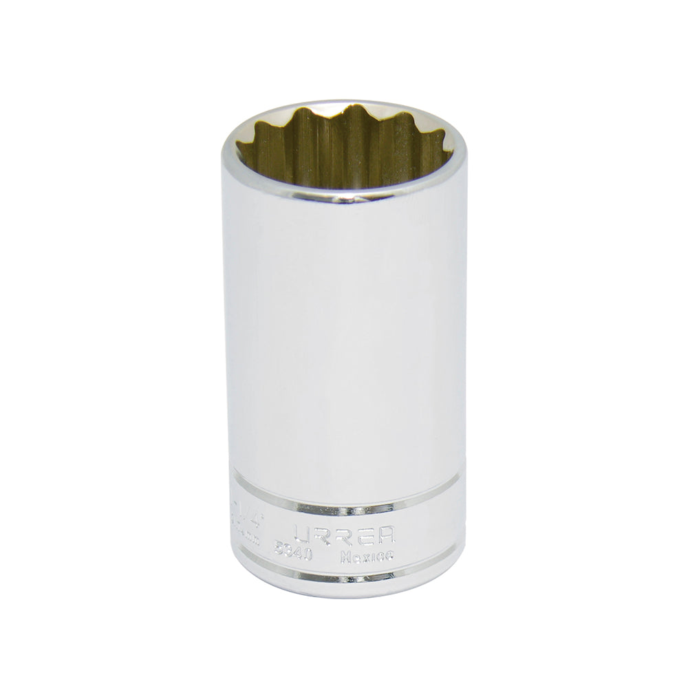 Dado largo cuadro de 1/2", 12 puntas, en pulgadas, 1-1/4" Urrea