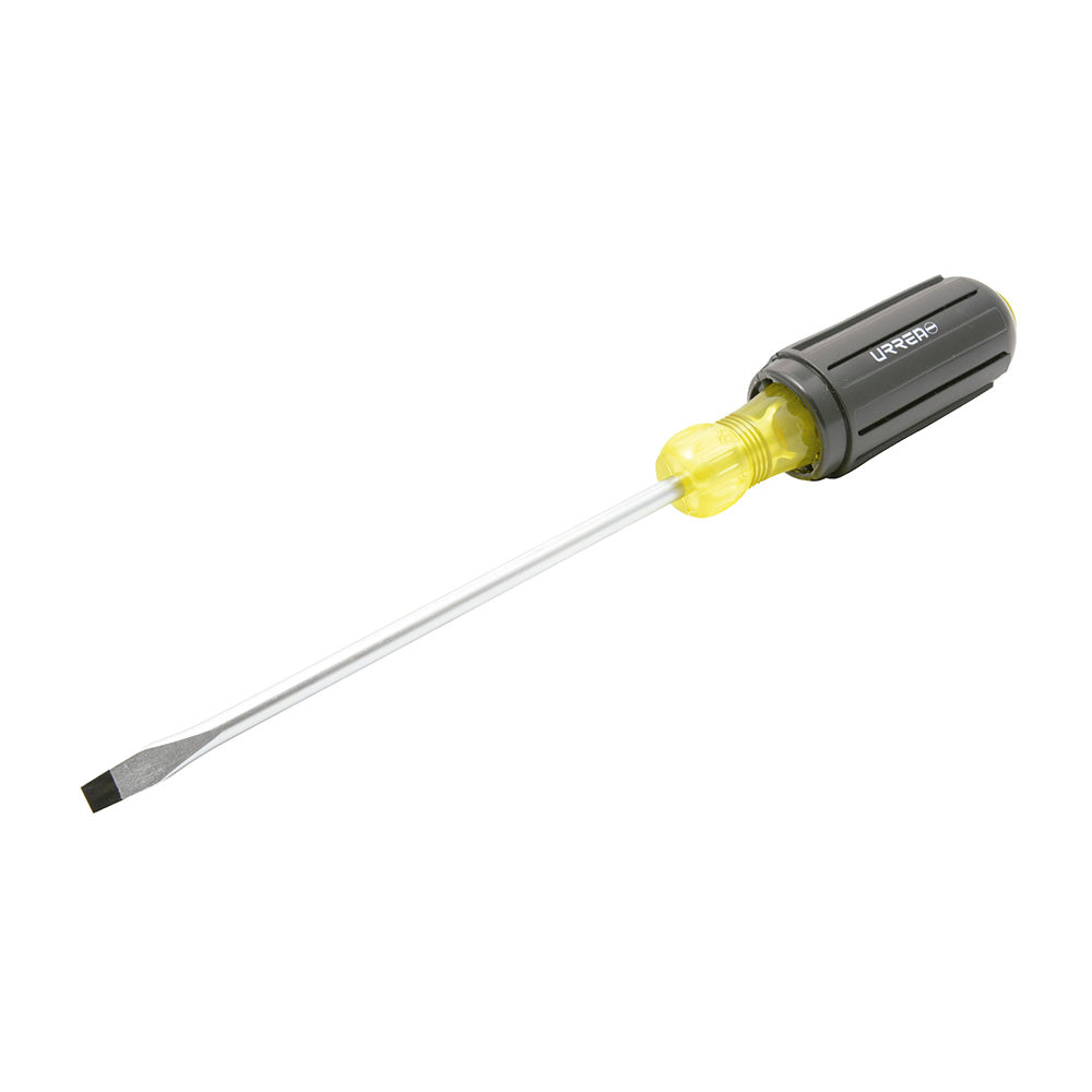 Destornillador con mango cushion grip, punta plana barra redonda 3/8" x 10" Urrea