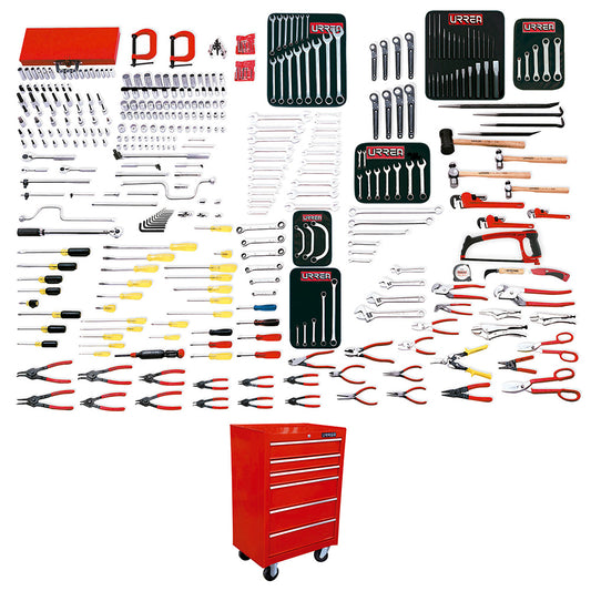 Juego maestro industrial combinado 399 piezas, con gabinete EX27M6 Urrea