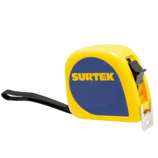 Flexómetro con carcasa de plástico invencible 8 m x 1" Surtek