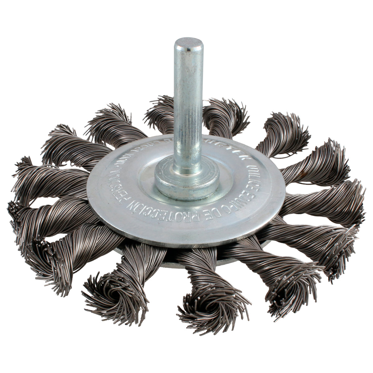 Carda circular trenzada alambre delgado 3" x 0.30 mm con zanco 1/4" Surtek
