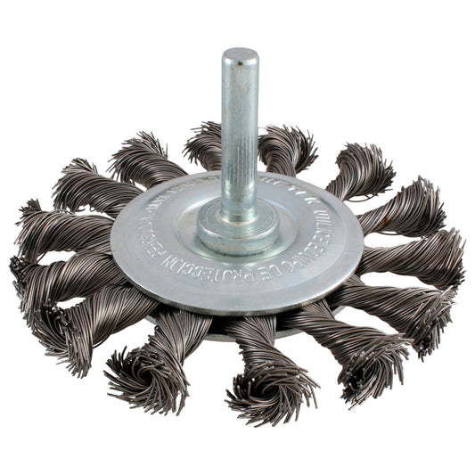 Carda circular trenzada alambre delgado 3" x 0.30 mm con zanco 1/4" Surtek