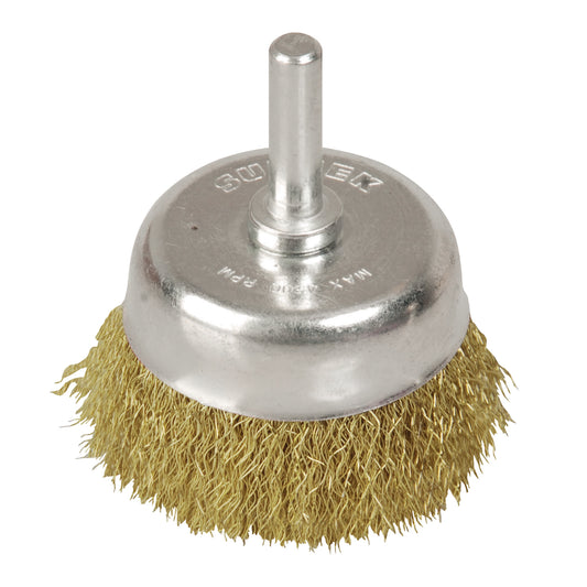 Carda copa ondulada alambre delgado 3/4" x 0.30 mm con zanco 1/4" Surtek