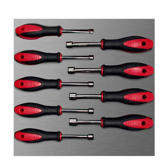 Juego de destornilladores mango bimaterial de caja métricos 9 piezas, CH210L-C Urrea