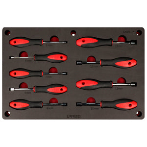 Juego de destornilladores con mango bimaterial de caja combinados 9 piezas, CH275P-C Urrea
