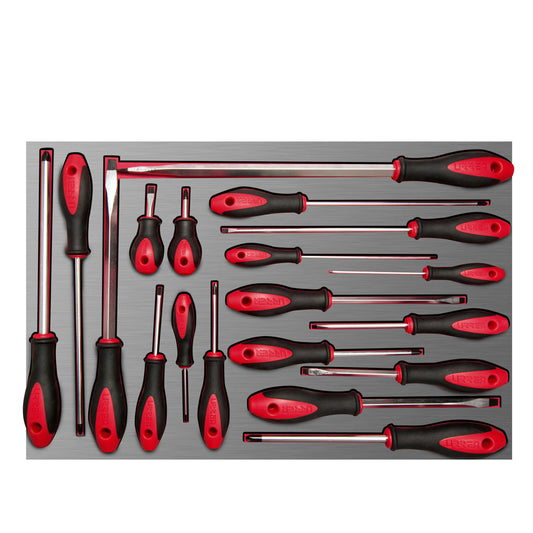 Juego de destornilladores mango bimaterial varias puntas 19 piezas, CH307L-C Urrea