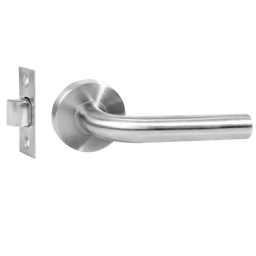 Manija tubular Calabria función de paso, acero inoxidable, en caja Proforza