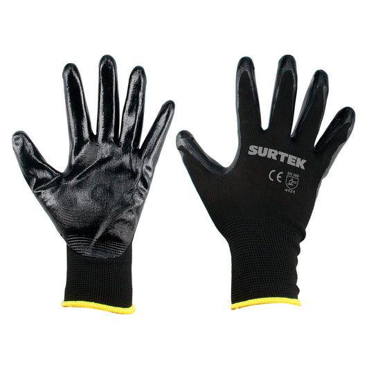 Guantes de nailon con recubrimiento de nitrilo M Surtek