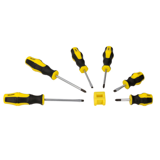 Juego de destornilladores con mango bimaterial combinados, 7 piezas  en blíster Surtek