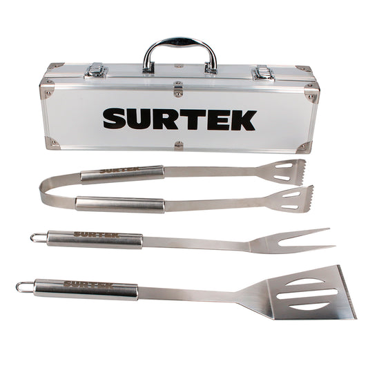 Kit de asado con estuche, mandil, guante y 3 utensilios Surtek